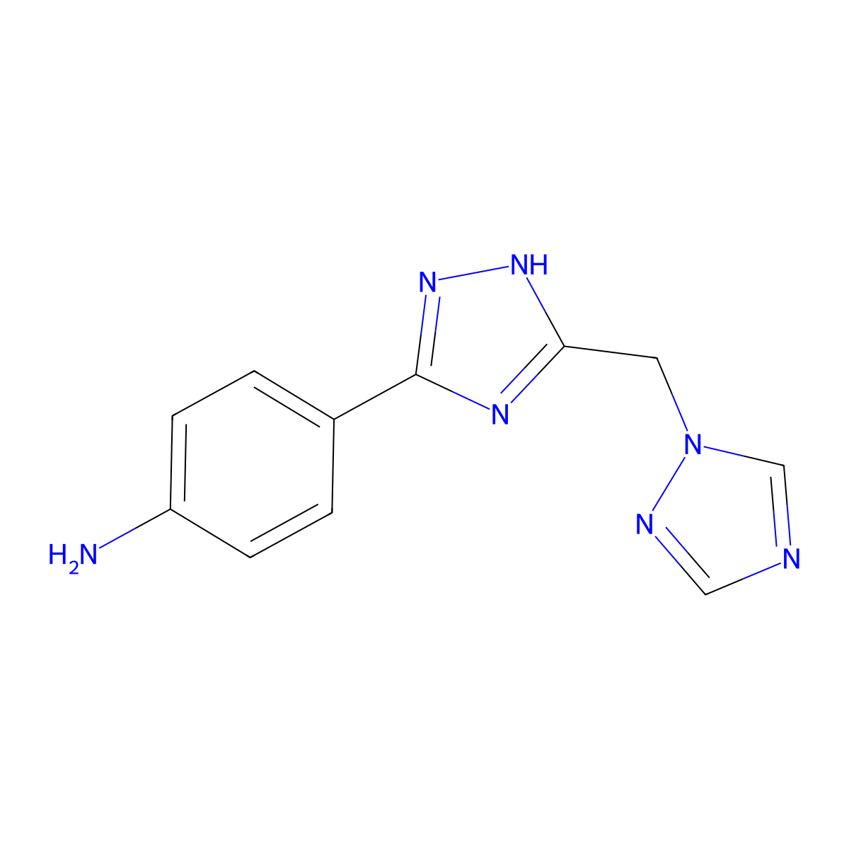4-{3-[(1H-1,2,4-triazol-1-yl)methyl]-1H-1,2,4-triazol-5-yl}aniline molecular structure, CAS 1092289-57-0