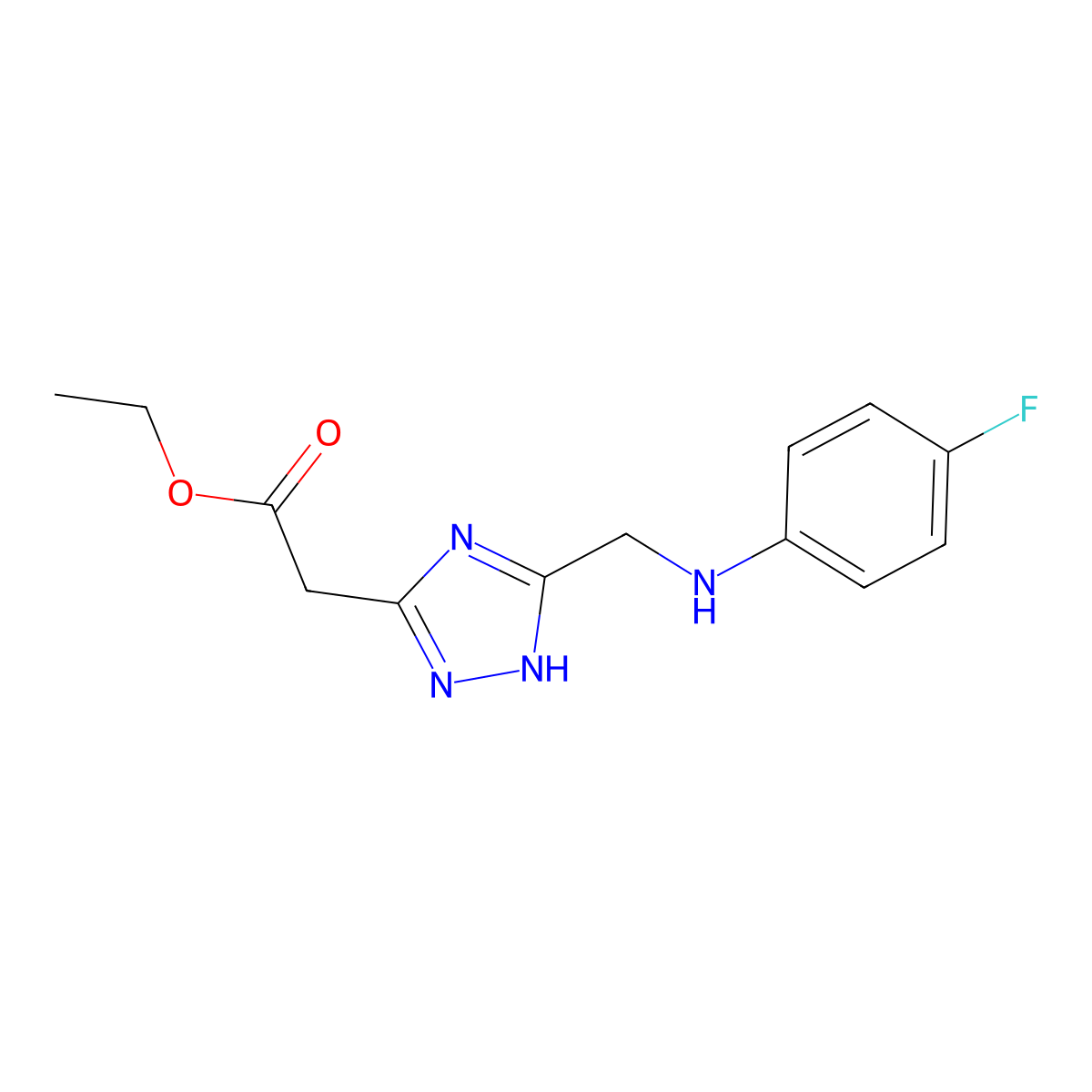 ethyl (5-{[(4-fluorophenyl)amino]methyl}-4H-1,2,4-triazol-3-yl)acetate molecular structure, CAS 1092289-74-1