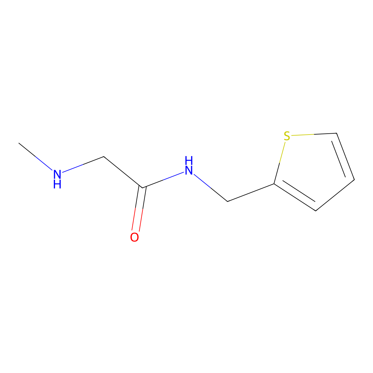 2-(methylamino)-N-(thiophen-2-ylmethyl)acetamide molecular structure, CAS 1092289-77-4