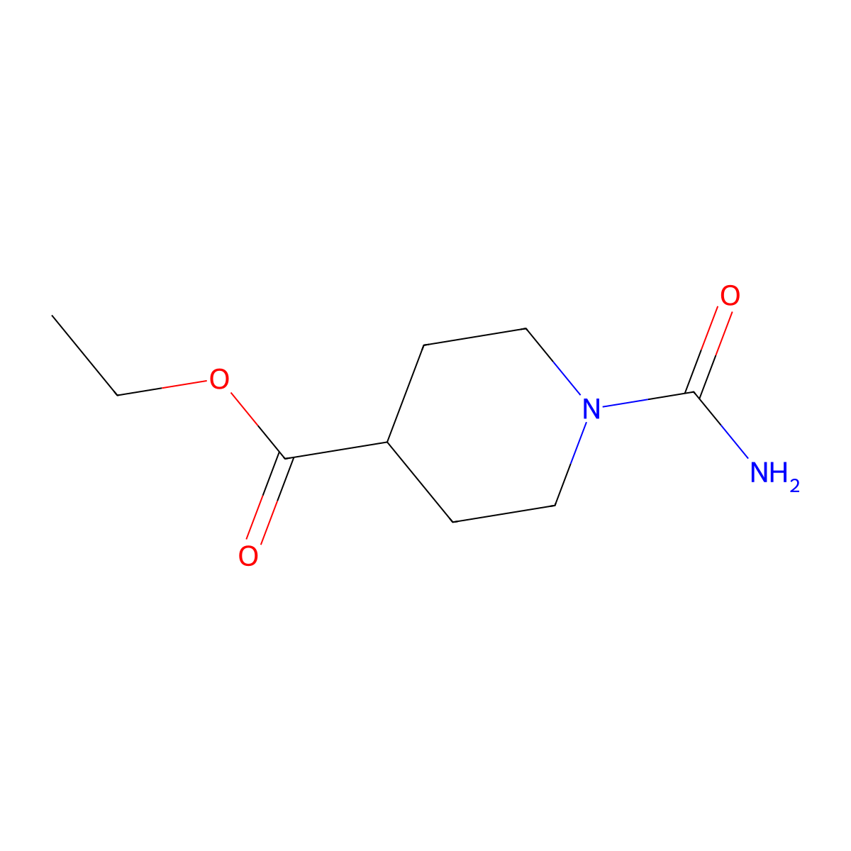 Ethyl 1-carbamoylpiperidine-4-carboxylate molecular structure, CAS 1092289-81-0