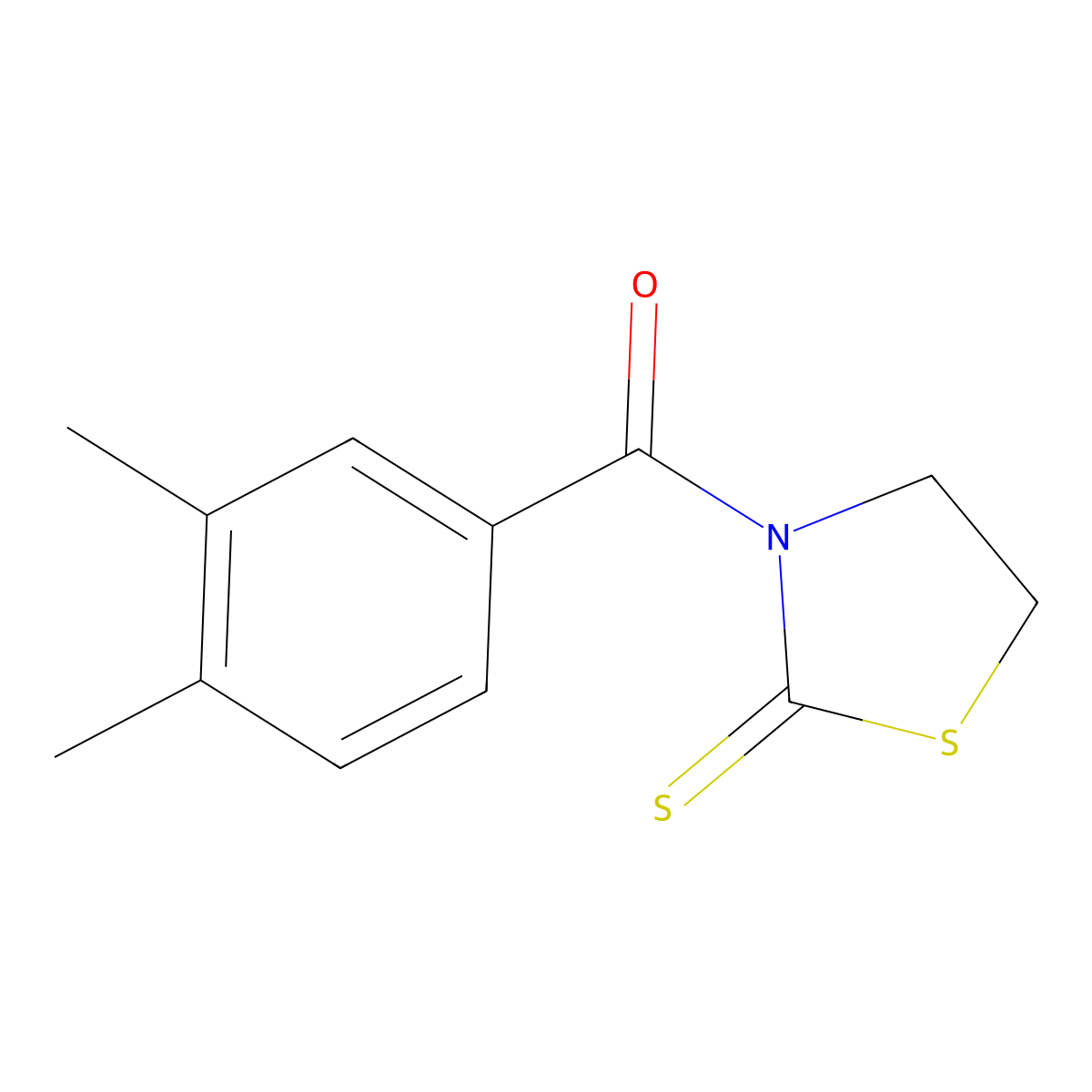 3-(3,4-Dimethylbenzoyl)-1,3-thiazolidine-2-thione molecular structure, CAS 1092291-19-4