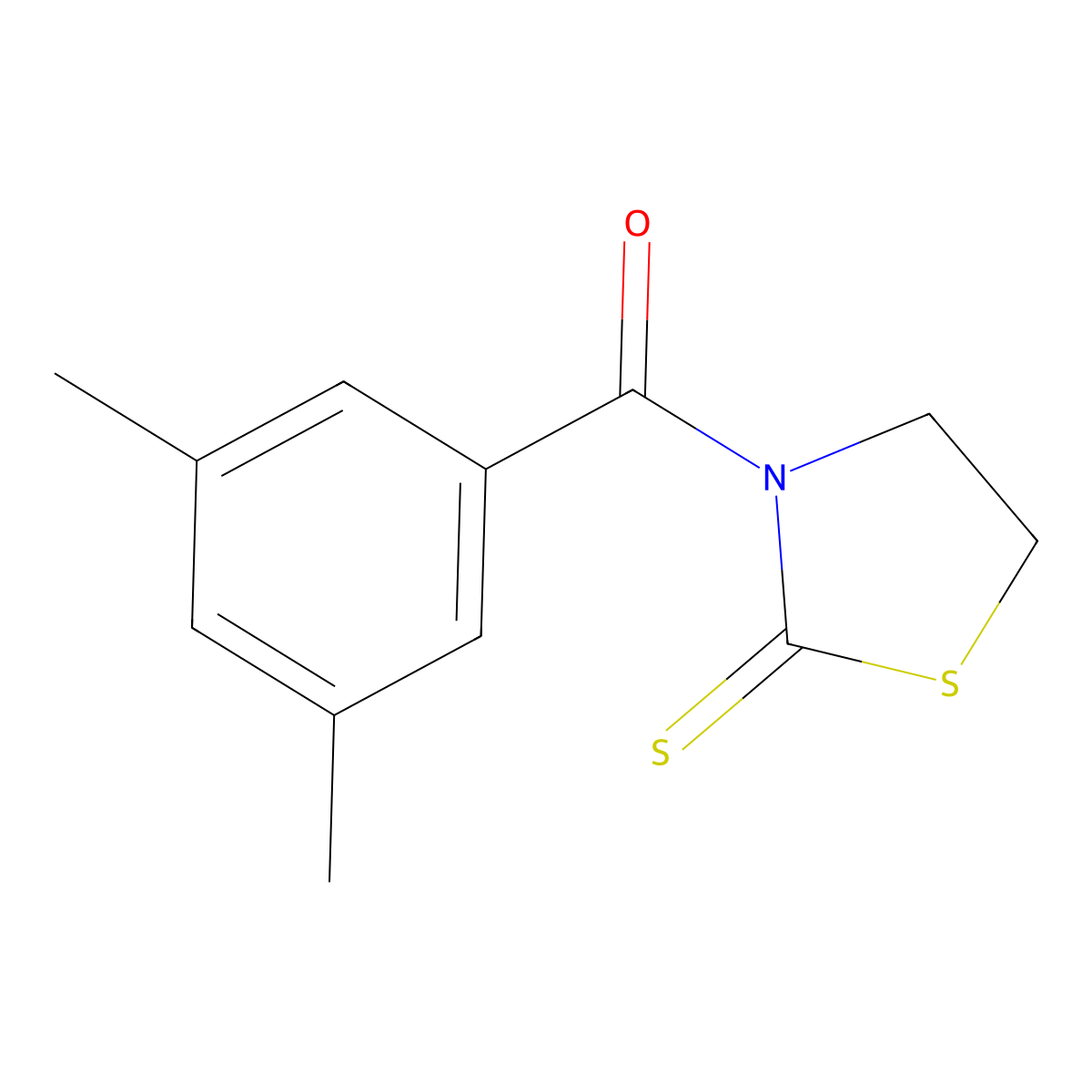 3-(3,5-Dimethylbenzoyl)-1,3-thiazolidine-2-thione molecular structure, CAS 1092291-23-0