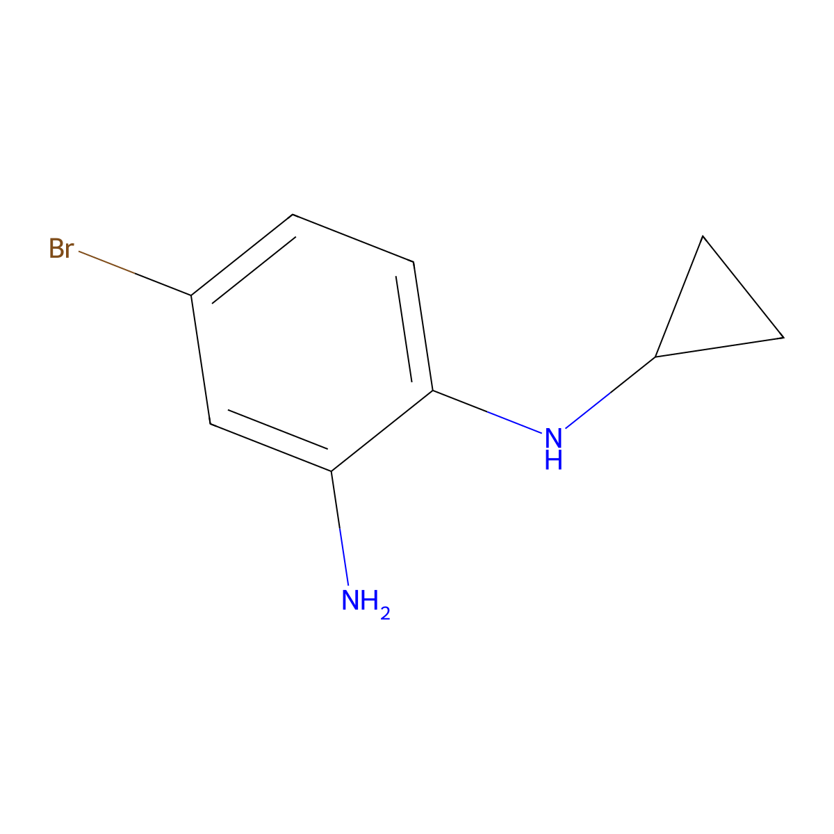 4-bromo-N1-cyclopropylbenzene-1,2-diamine molecular structure, CAS 1092291-41-2