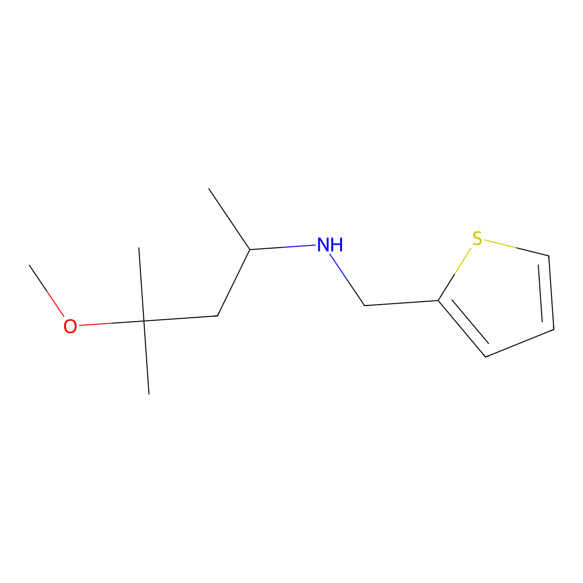 (4-Methoxy-4-methylpentan-2-yl)[(thiophen-2-yl)methyl]amine molecular structure, CAS 1092291-86-5