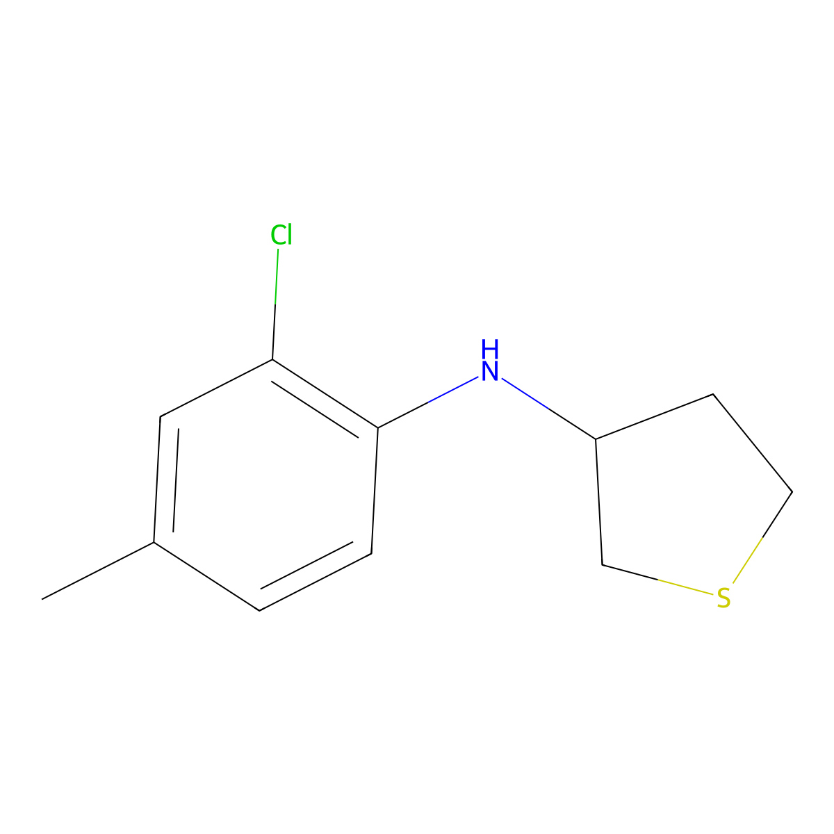 N-(2-chloro-4-methylphenyl)thiolan-3-amine molecular structure, CAS 1092292-04-0