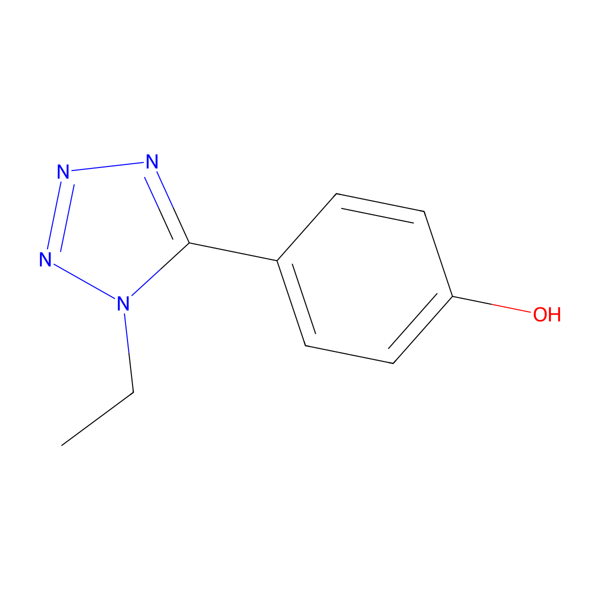 4-(1-ethyl-1H-1,2,3,4-tetrazol-5-yl)phenol molecular structure, CAS 1092292-30-2
