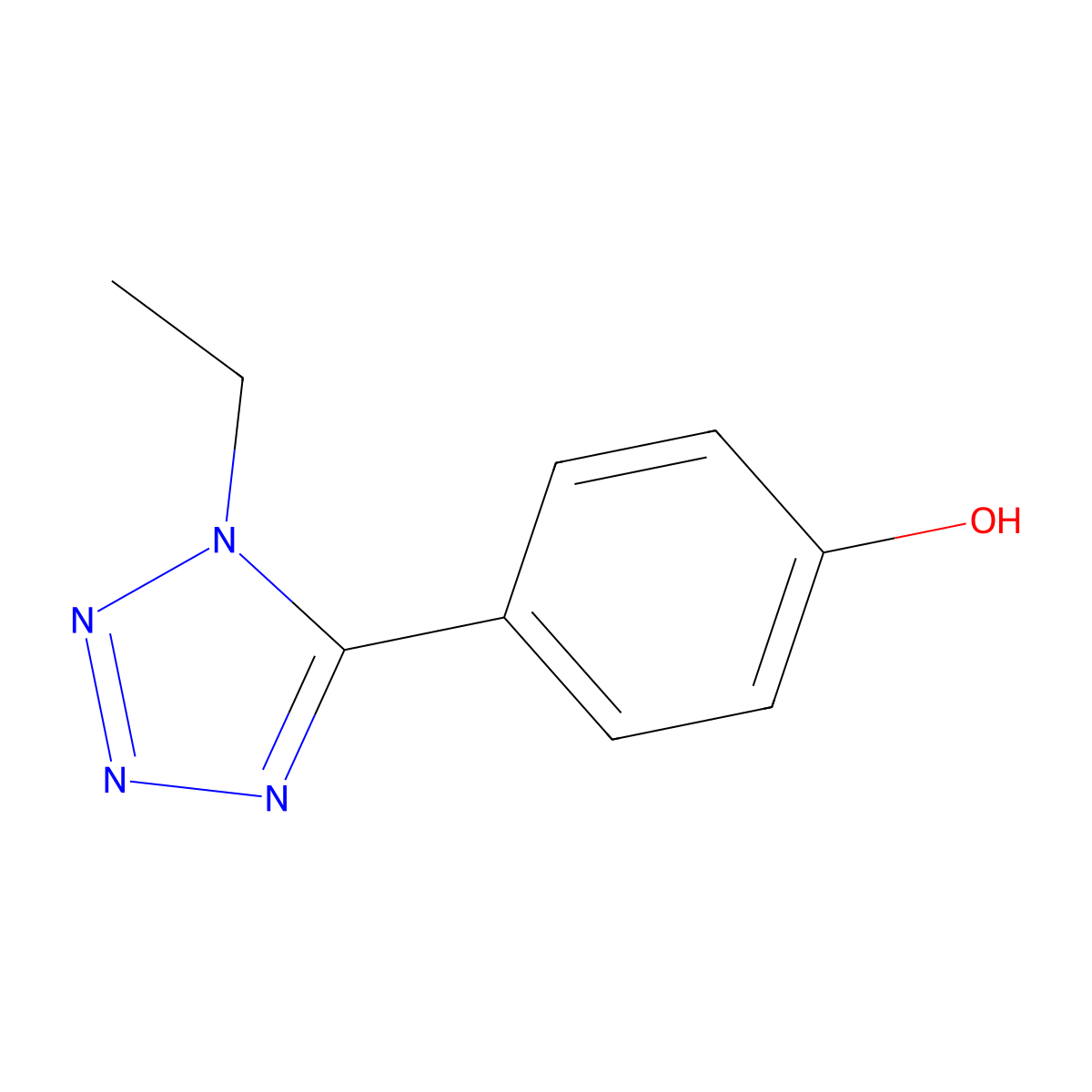 4-(1-ethyl-1H-1,2,3,4-tetrazol-5-yl)phenol molecular structure, CAS 1092292-30-2
