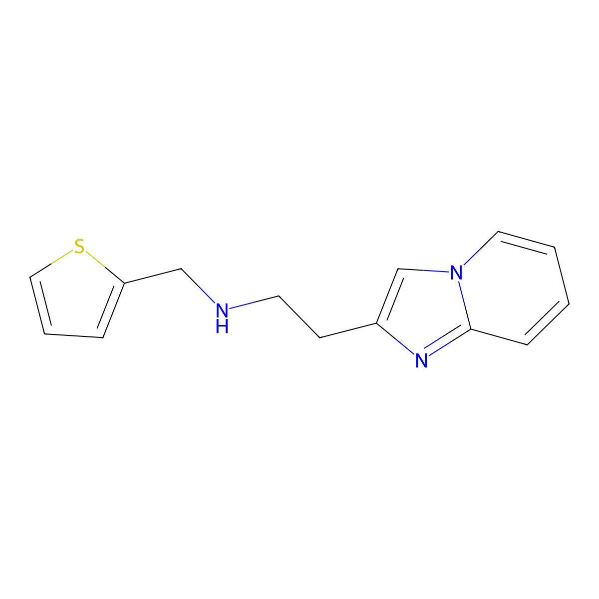 (2-{Imidazo[1,2-a]pyridin-2-yl}ethyl)[(thiophen-2-yl)methyl]amine molecular structure, CAS 1092292-65-3