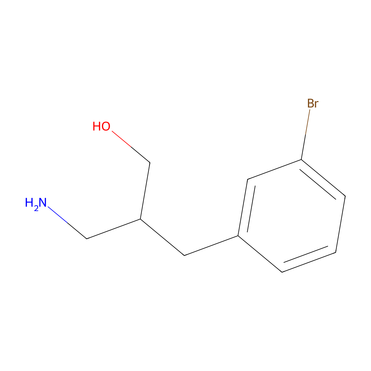 3-Amino-2-[(3-bromophenyl)methyl]propan-1-ol molecular structure, CAS 1092292-82-4