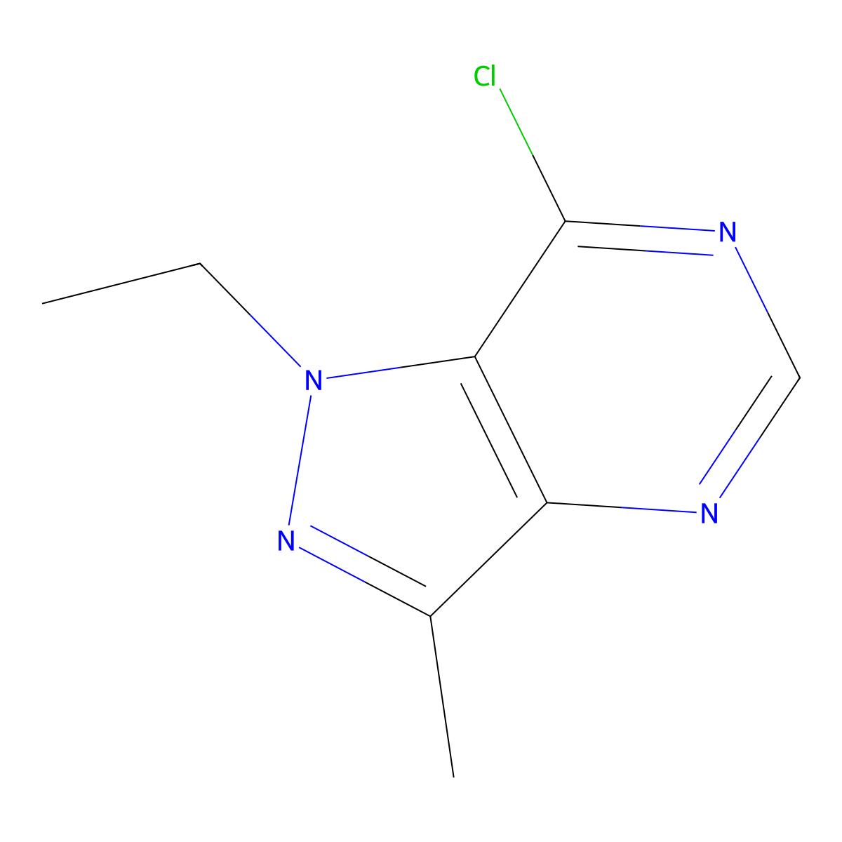 7-Chloro-1-ethyl-3-methyl-1H-pyrazolo[4,3-d]pyrimidine molecular structure, CAS 1092292-97-1