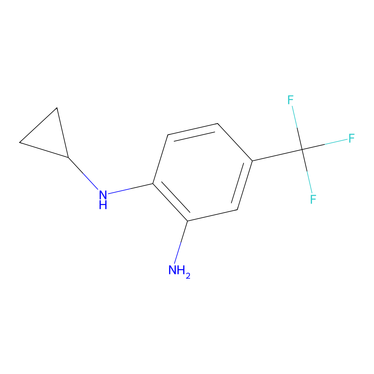 N1-cyclopropyl-4-(trifluoromethyl)benzene-1,2-diamine molecular structure, CAS 1092293-27-0