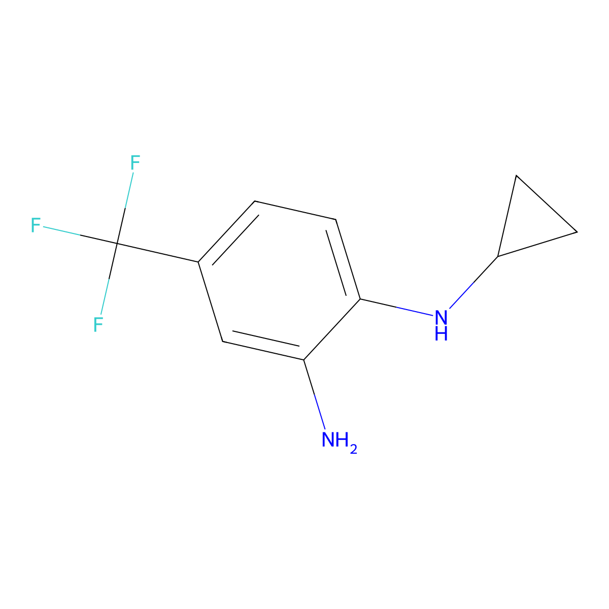 N1-cyclopropyl-4-(trifluoromethyl)benzene-1,2-diamine molecular structure, CAS 1092293-27-0
