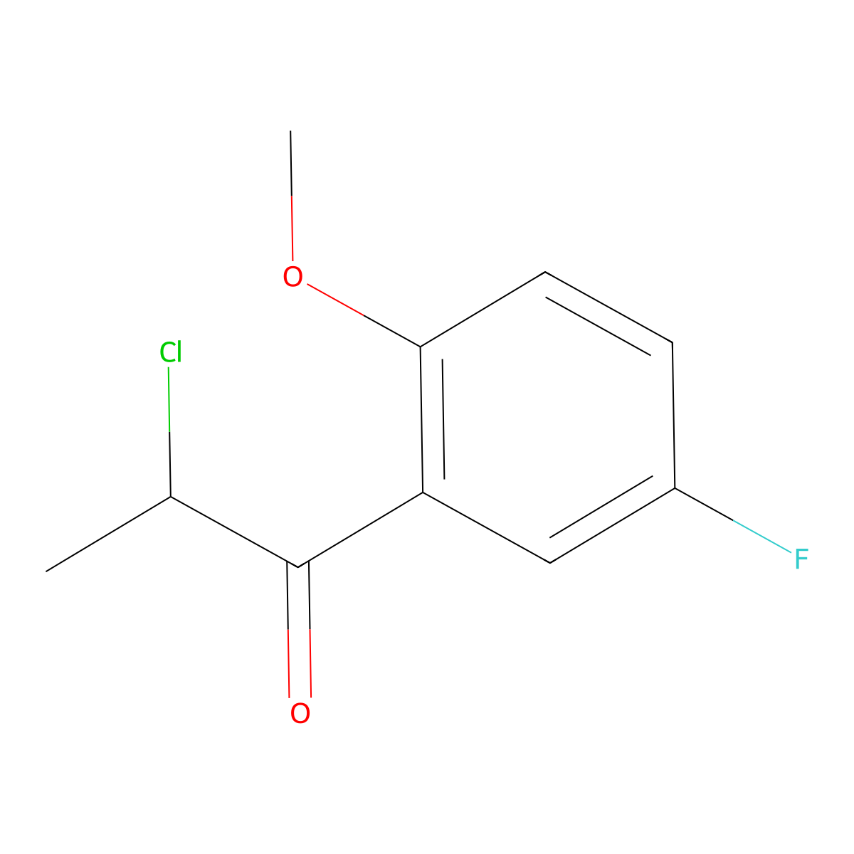 2-Chloro-1-(5-fluoro-2-methoxyphenyl)propan-1-one molecular structure, CAS 1092293-60-1