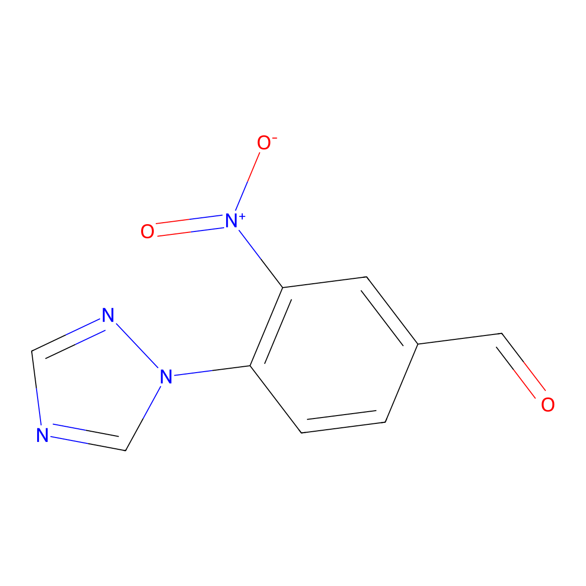 3-Nitro-4-(1H-1,2,4-triazol-1-yl)benzaldehyde molecular structure, CAS 1092293-96-3