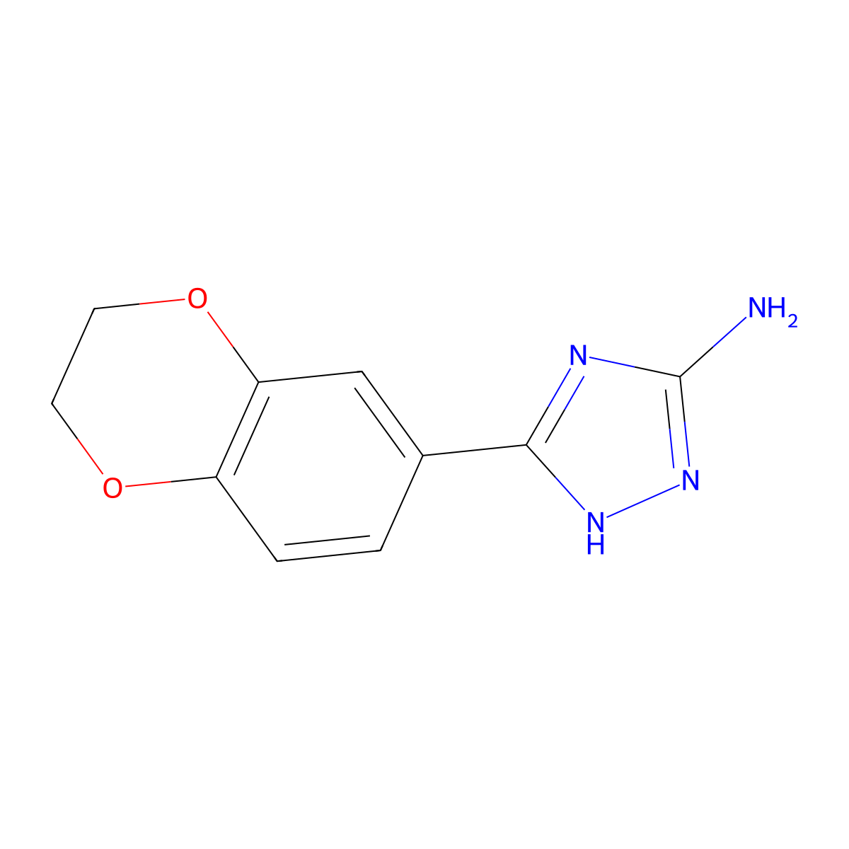 3-(2,3-dihydro-1,4-benzodioxin-6-yl)-1H-1,2,4-triazol-5-amine molecular structure, CAS 1092294-05-7