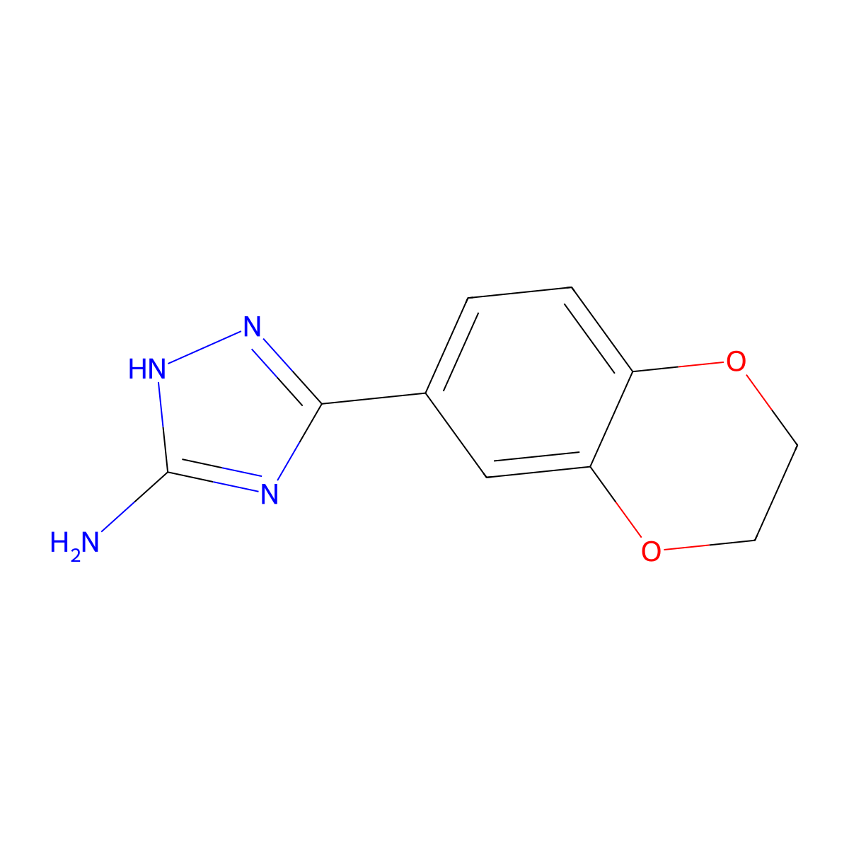 3-(2,3-dihydro-1,4-benzodioxin-6-yl)-1H-1,2,4-triazol-5-amine molecular structure, CAS 1092294-05-7