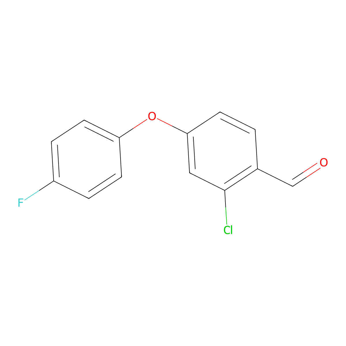2-Chloro-4-(4-fluorophenoxy)benzaldehyde molecular structure, CAS 1092294-38-6