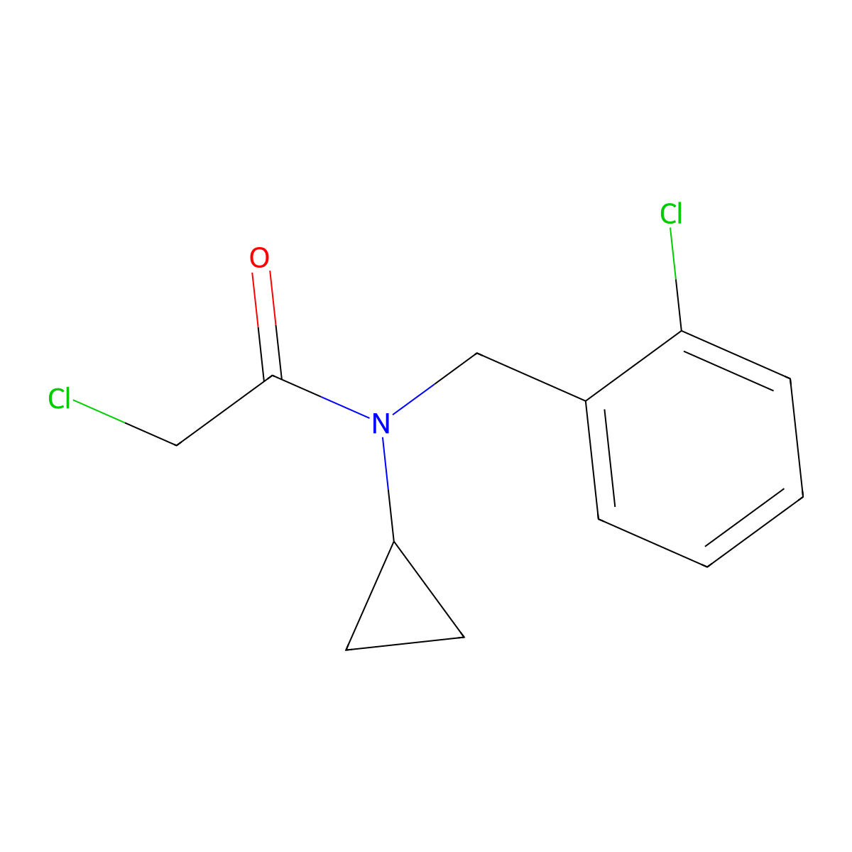 2-Chloro-N-(2-chloro-benzyl)-N-cyclopropyl-acetamide molecular structure, CAS 1092295-05-0