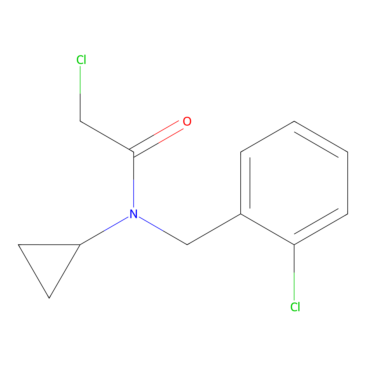 2-Chloro-N-(2-chloro-benzyl)-N-cyclopropyl-acetamide molecular structure, CAS 1092295-05-0
