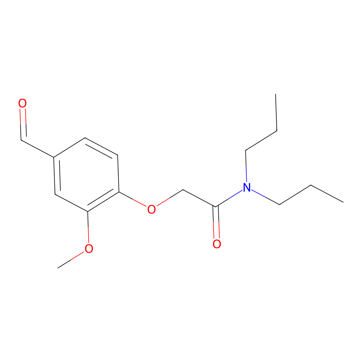2-(4-formyl-2-methoxyphenoxy)-N,N-dipropylacetamide molecular structure, CAS 1092297-22-7