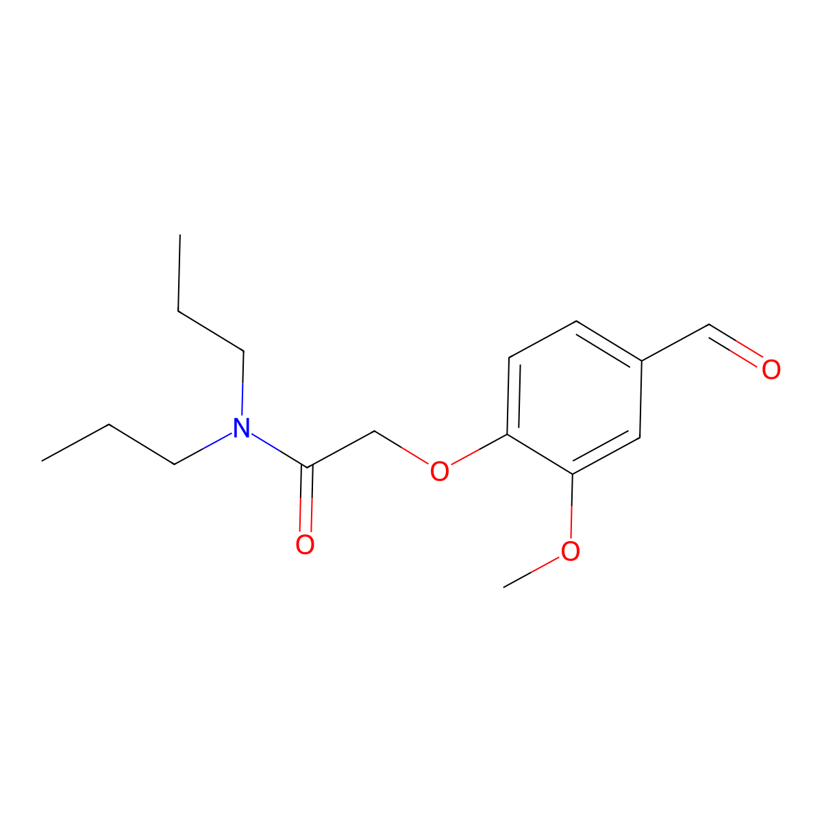 2-(4-formyl-2-methoxyphenoxy)-N,N-dipropylacetamide molecular structure, CAS 1092297-22-7