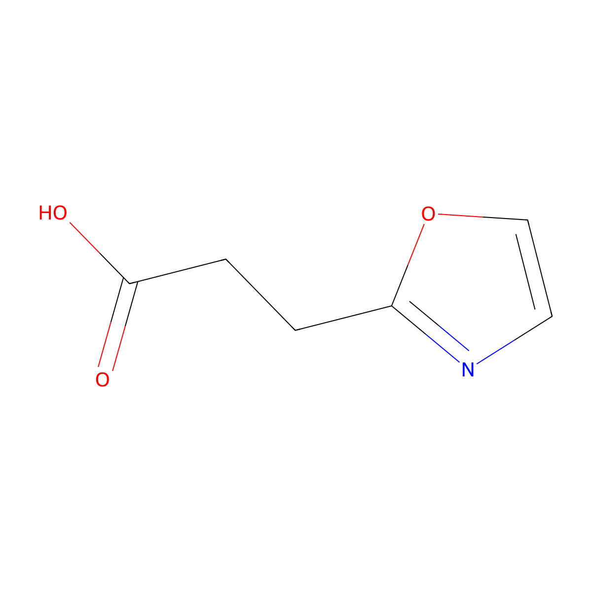 3-(1,3-Oxazol-2-yl)propanoic acid molecular structure, CAS 1092297-60-3