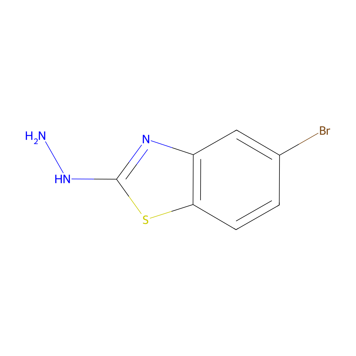 Benzothiazole, 5-bromo-2-hydrazinyl- molecular structure, CAS 1092297-71-6