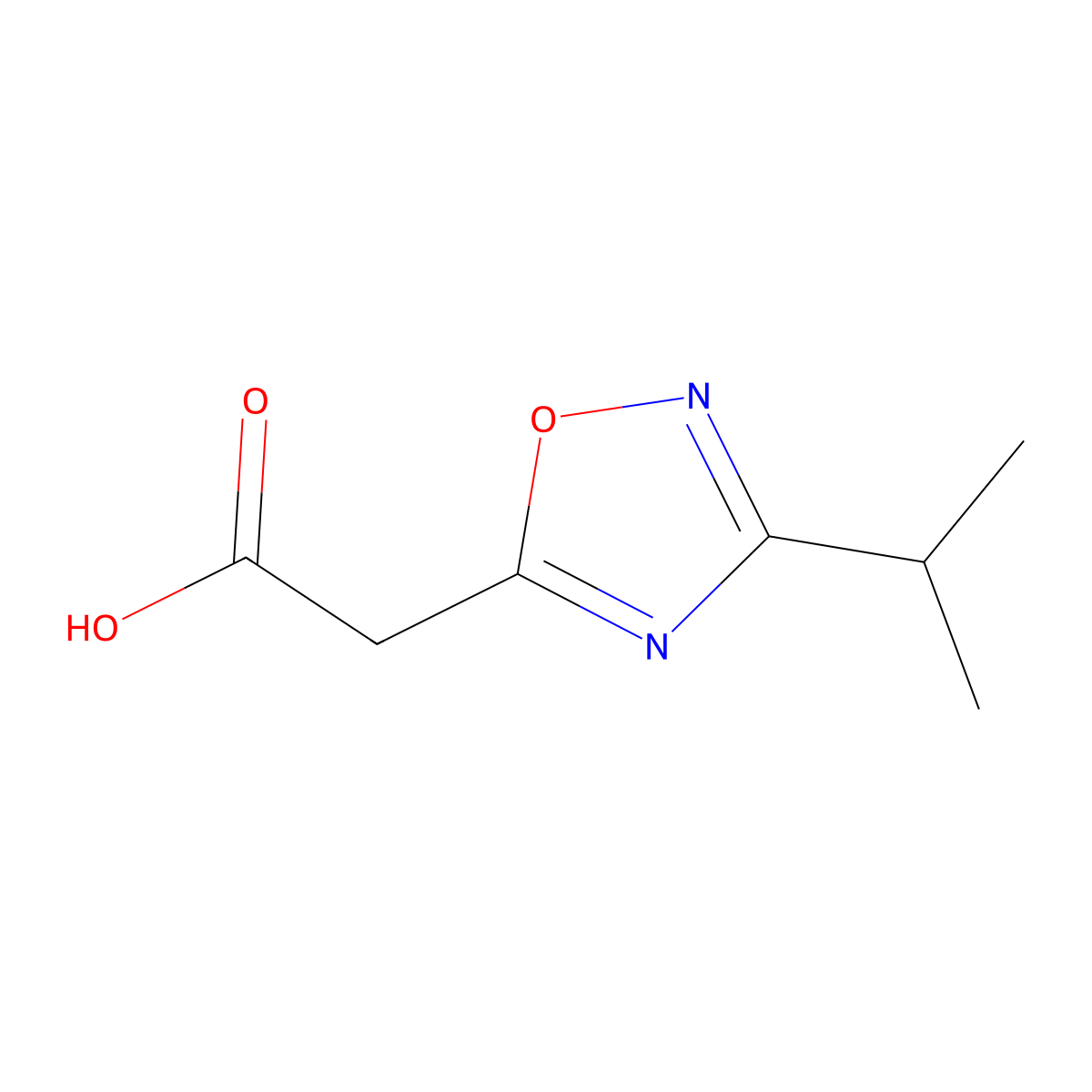 2-(3-Isopropyl-1,2,4-oxadiazol-5-yl)acetic acid molecular structure, CAS 1092297-95-4