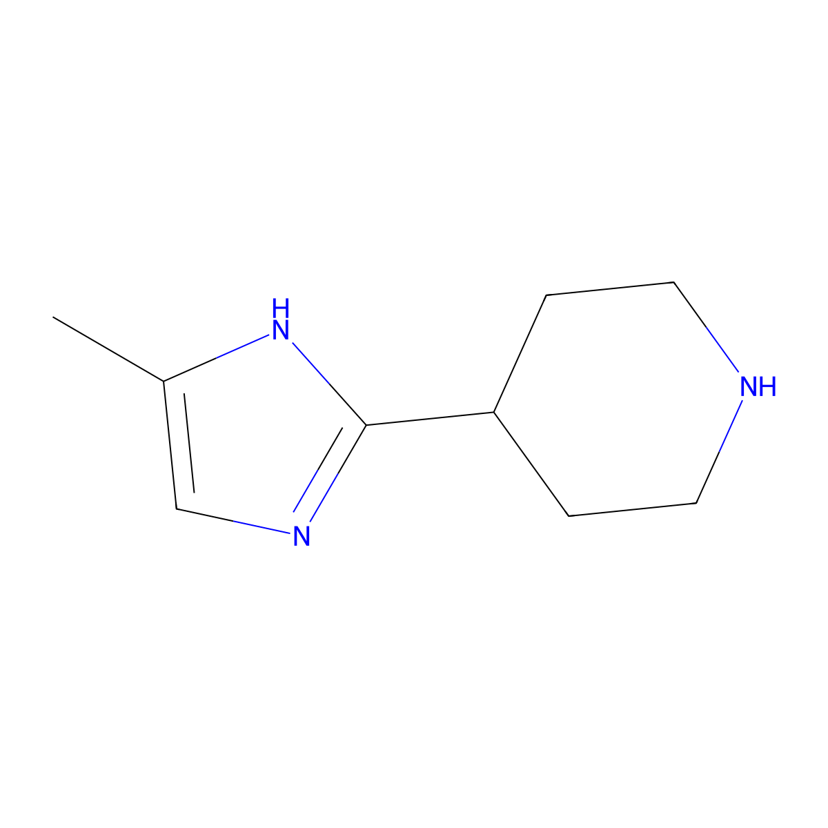 4-(5-methyl-1H-imidazol-2-yl)piperidine molecular structure, CAS 1092297-99-8