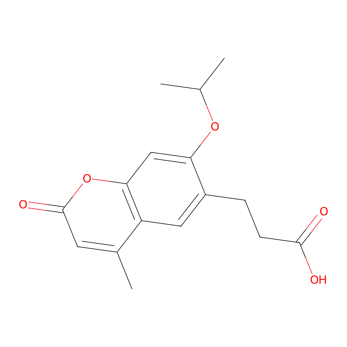3-[4-Methyl-7-(methylethoxy)-2-oxochromen-6-yl]propanoic acid molecular structure, CAS 1092298-60-6