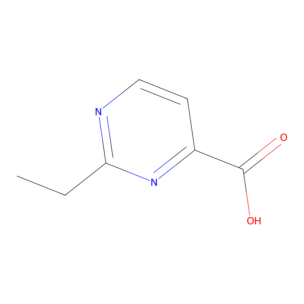 2-Ethylpyrimidine-4-carboxylic acid molecular structure, CAS 1092299-41-6