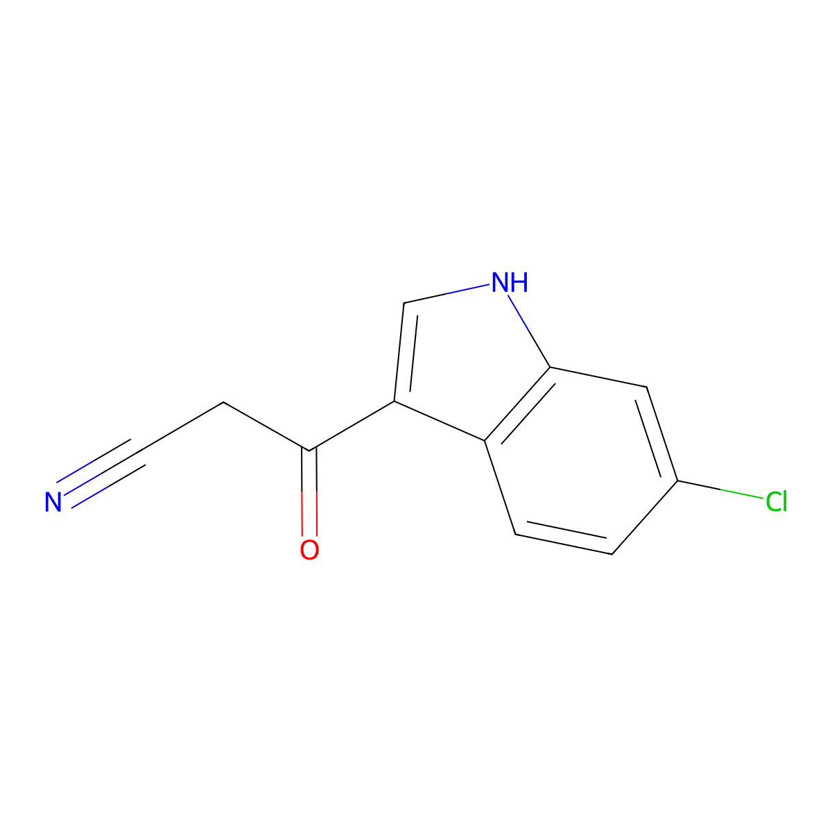 3-(6-chloro-1H-indol-3-yl)-3-oxopropanenitrile molecular structure, CAS 1092299-42-7
