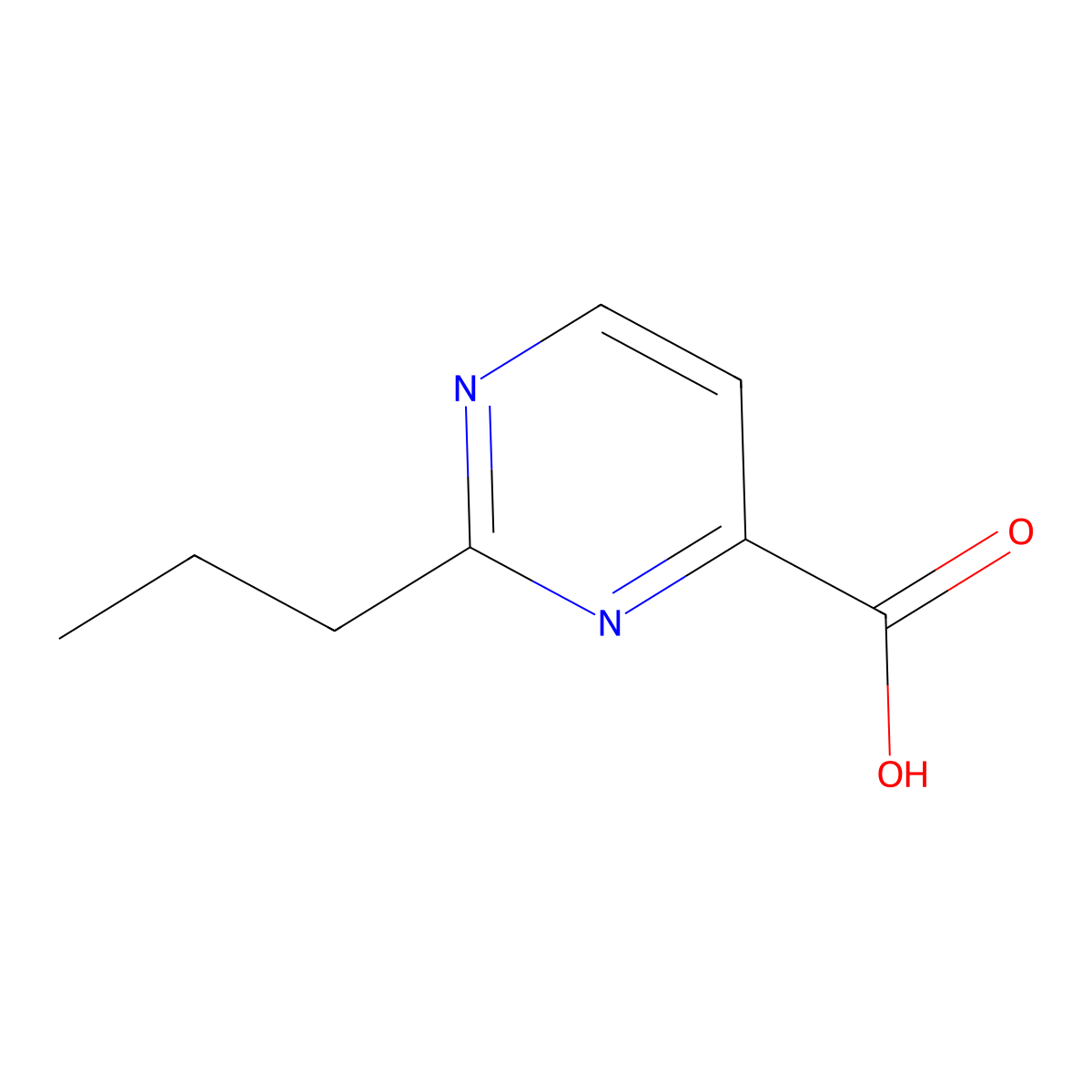 2-Propylpyrimidine-4-carboxylic acid molecular structure, CAS 1092299-46-1