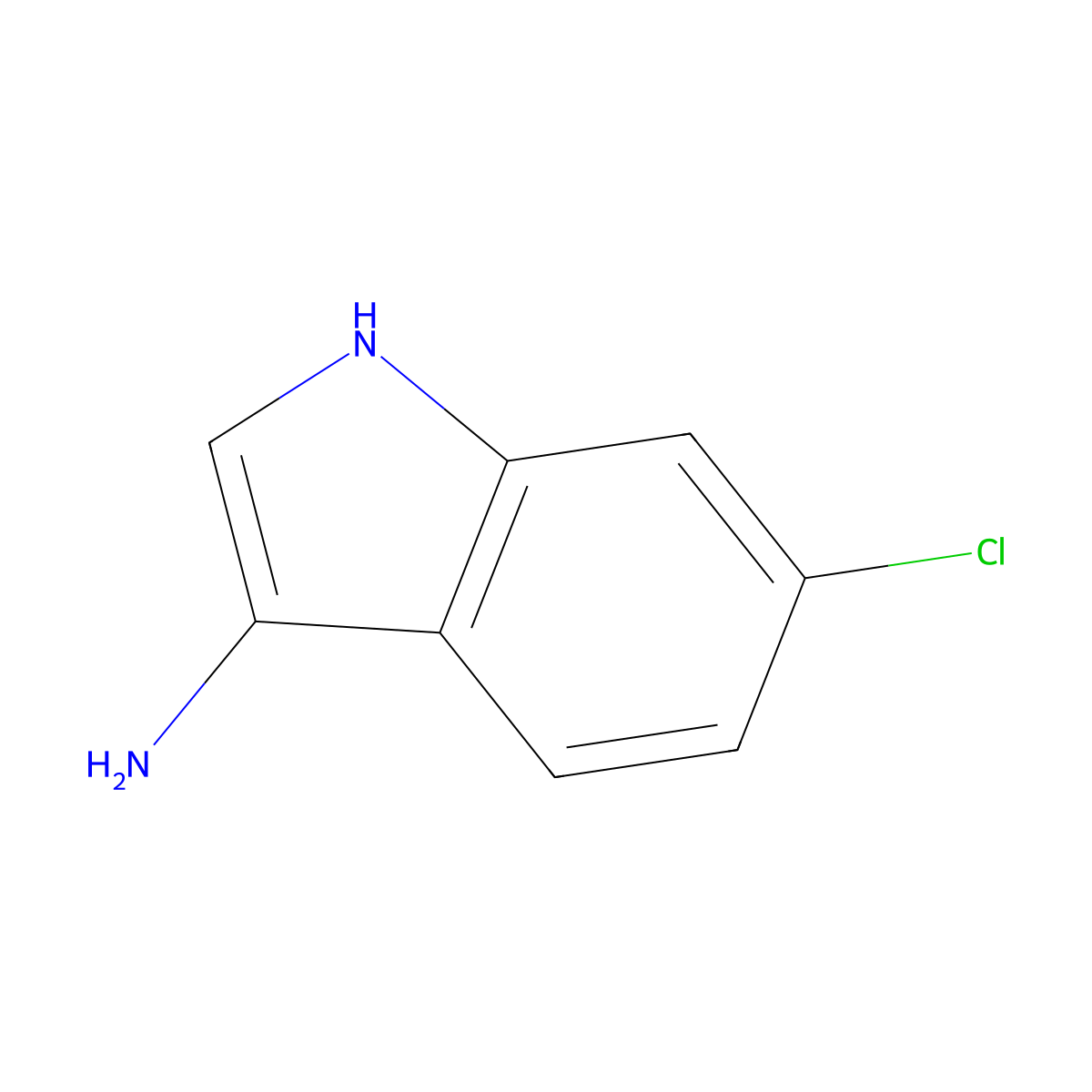 6-chloro-1H-indol-3-amine molecular structure, CAS 1092299-52-9
