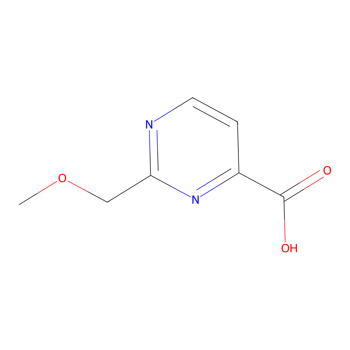 2-(Methoxymethyl)pyrimidine-4-carboxylic acid molecular structure, CAS 1092300-06-5