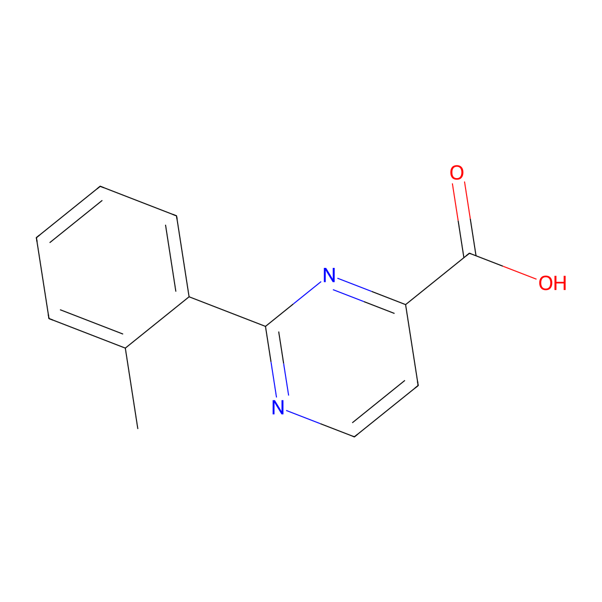2-(o-Tolyl)pyrimidine-4-carboxylic acid molecular structure, CAS 1092300-22-5