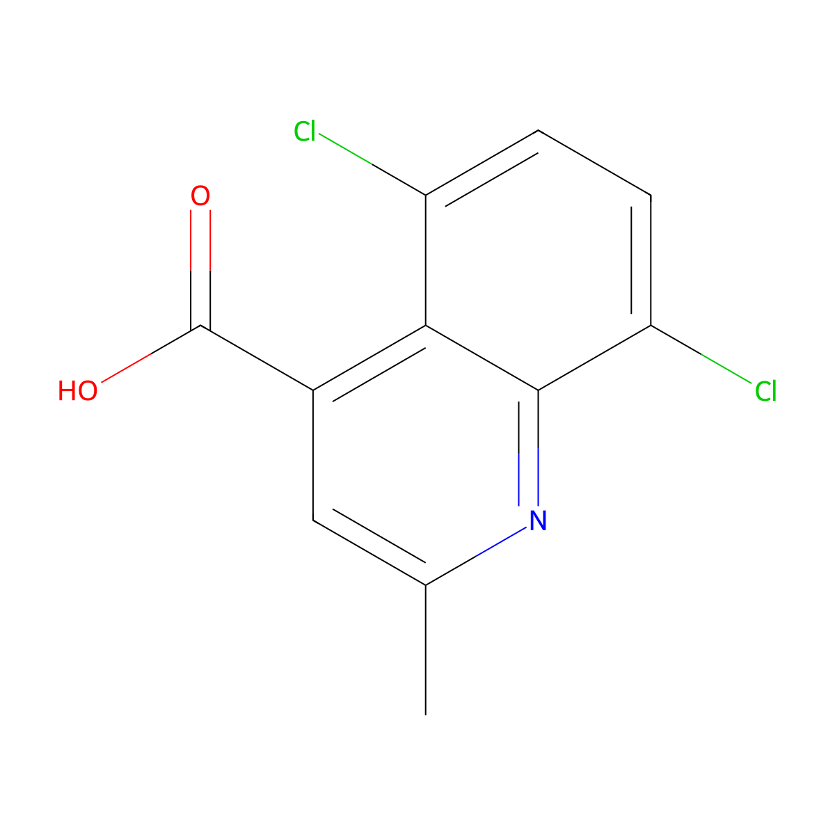5,8-Dichloro-2-methyl-4-quinolinecarboxylic acid molecular structure, CAS 1092300-23-6