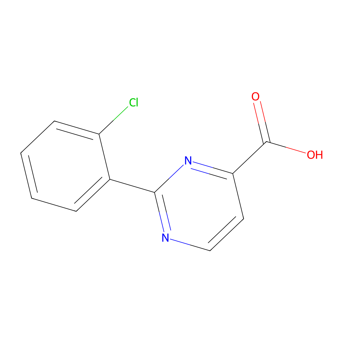 2-(2-Chlorophenyl)pyrimidine-4-carboxylic acid molecular structure, CAS 1092300-26-9