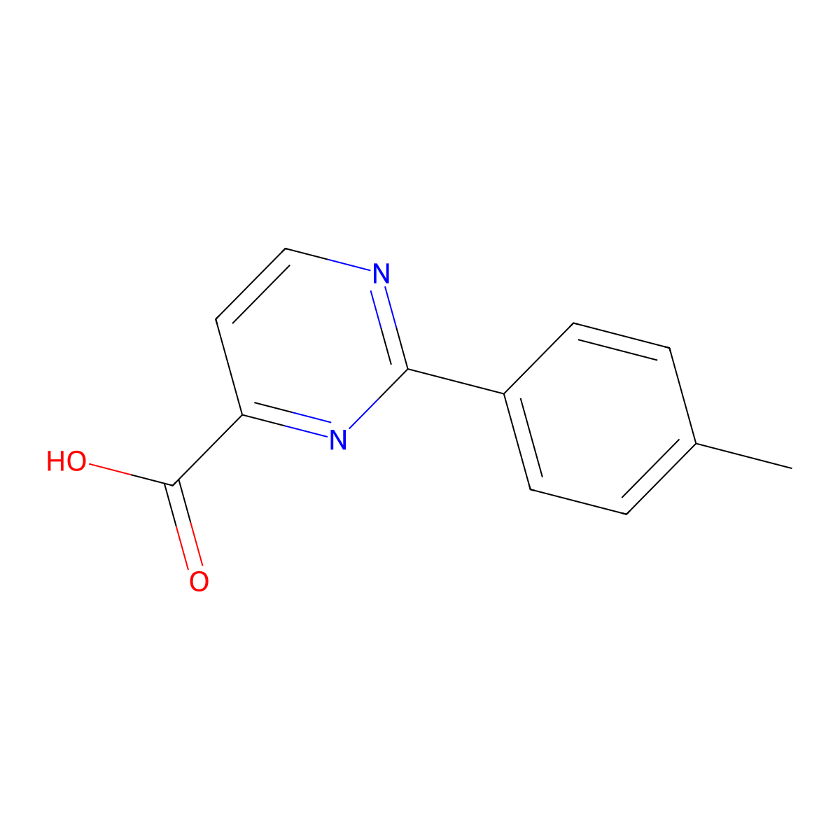 2-(4-Methylphenyl)pyrimidine-4-carboxylic acid molecular structure, CAS 1092300-46-3