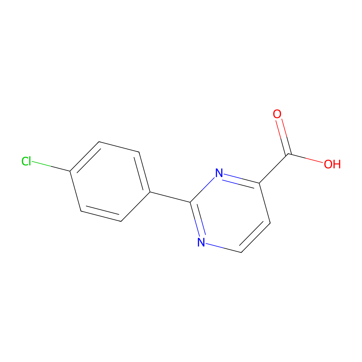 2-(4-Chlorophenyl)pyrimidine-4-carboxylic acid molecular structure, CAS 1092300-50-9