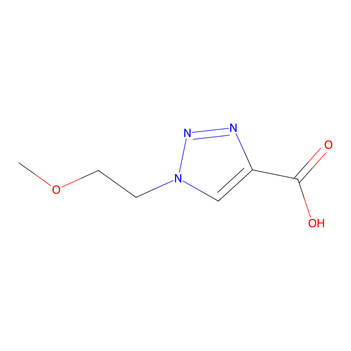 1-(2-methoxyethyl)-1H-1,2,3-triazole-4-carboxylic acid molecular structure, CAS 1092300-57-6