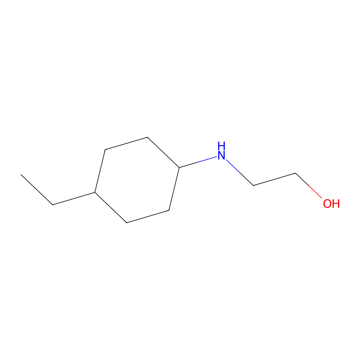 2-[(4-Ethylcyclohexyl)amino]ethan-1-ol molecular structure, CAS 1092300-65-6