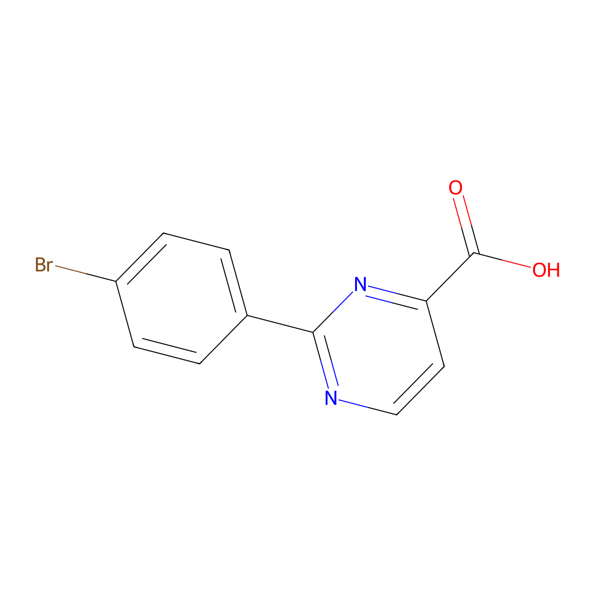 2-(4-Bromophenyl)pyrimidine-4-carboxylic acid molecular structure, CAS 1092300-70-3