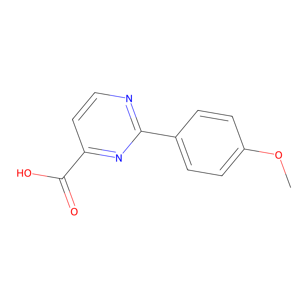 2-(4-Methoxyphenyl)pyrimidine-4-carboxylic acid molecular structure, CAS 1092300-82-7