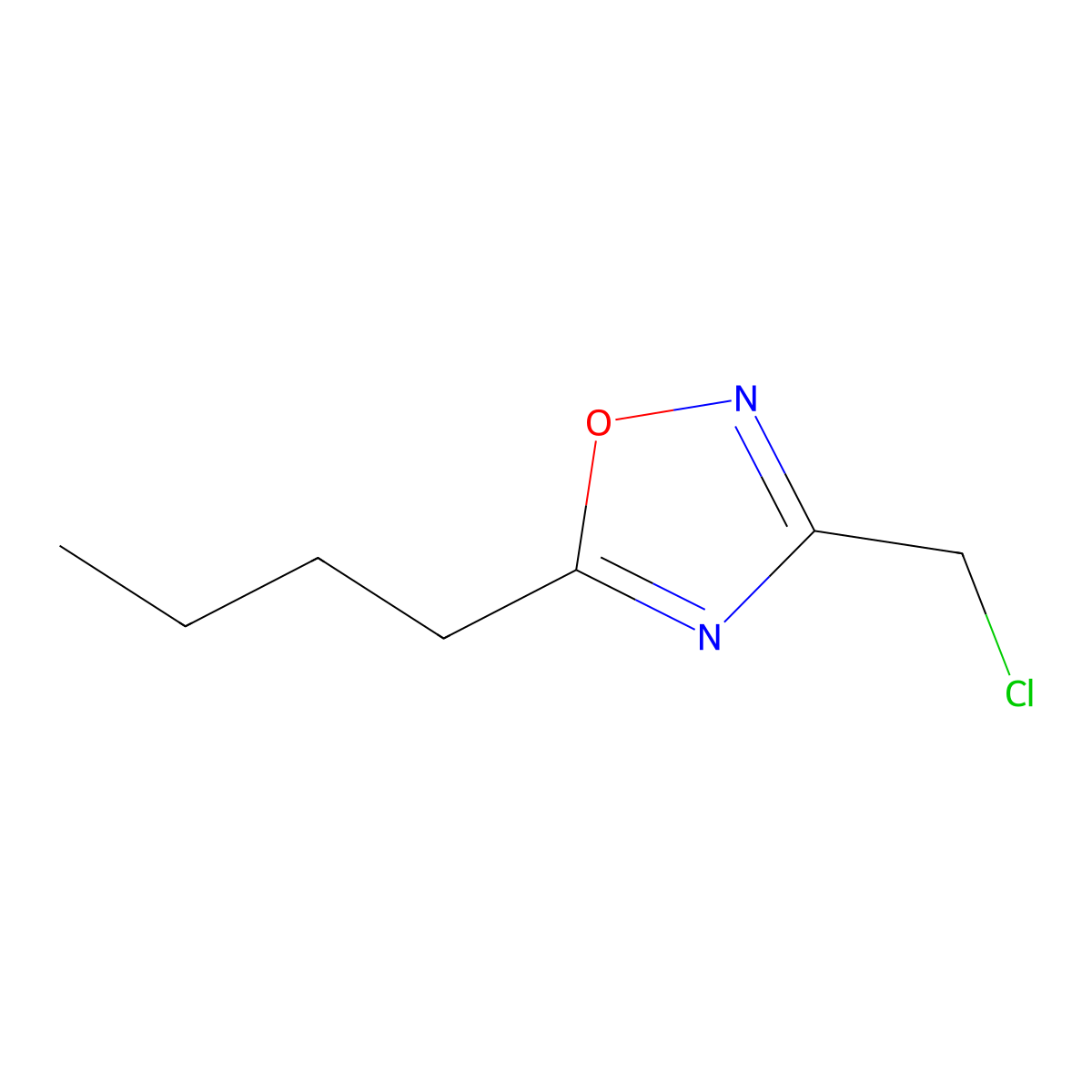 5-Butyl-3-(chloromethyl)-1,2,4-oxadiazole molecular structure, CAS 1092301-09-1