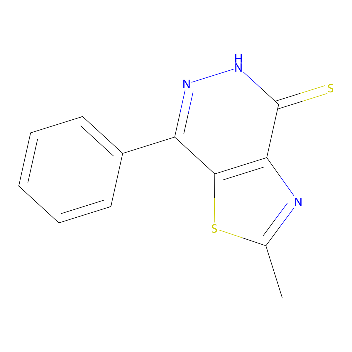 2-Methyl-7-phenyl[1,3]thiazolo[4,5-d]pyridazine-4-thiol molecular structure, CAS 1092301-39-7