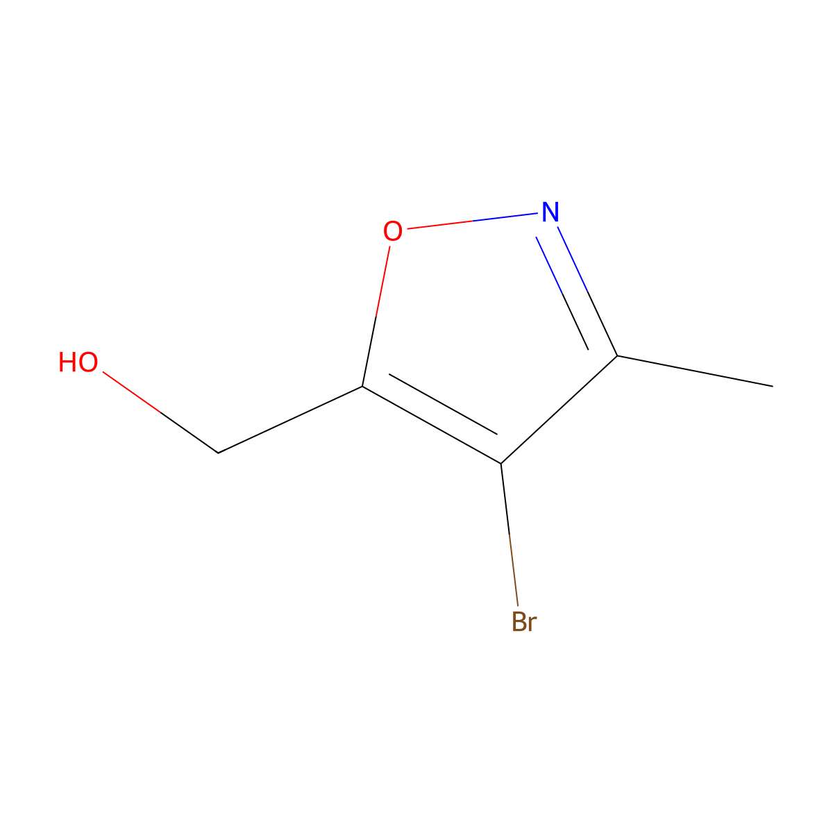 (4-Bromo-3-methyl-1,2-oxazol-5-yl)methanol molecular structure, CAS 1092301-43-3