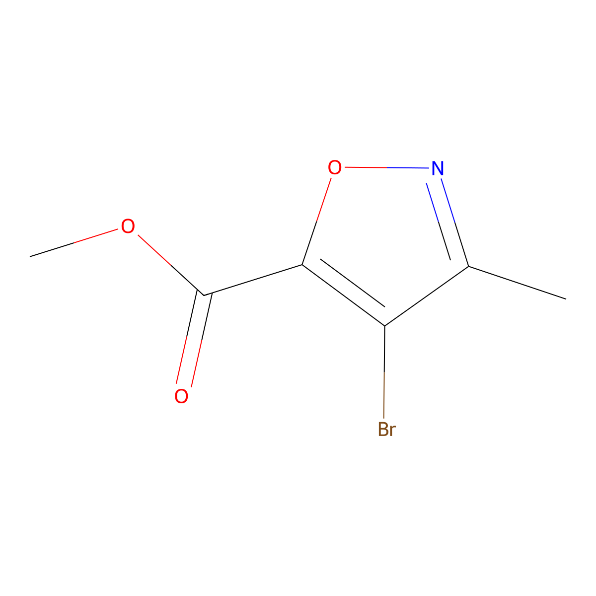 Methyl 4-bromo-3-methylisoxazole-5-carboxylate molecular structure, CAS 1092301-44-4