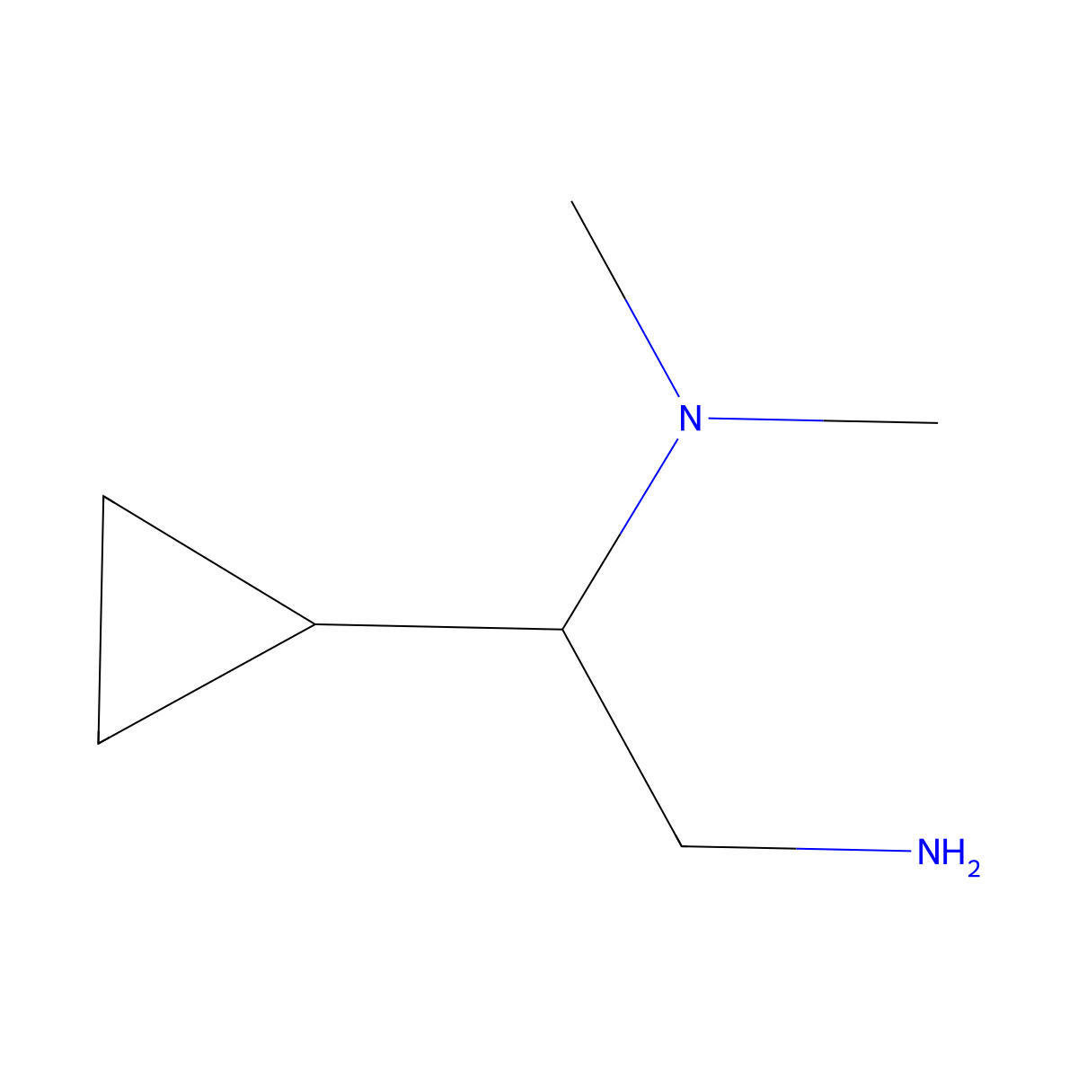 (2-Amino-1-cyclopropylethyl)dimethylamine molecular structure, CAS 1092301-70-6