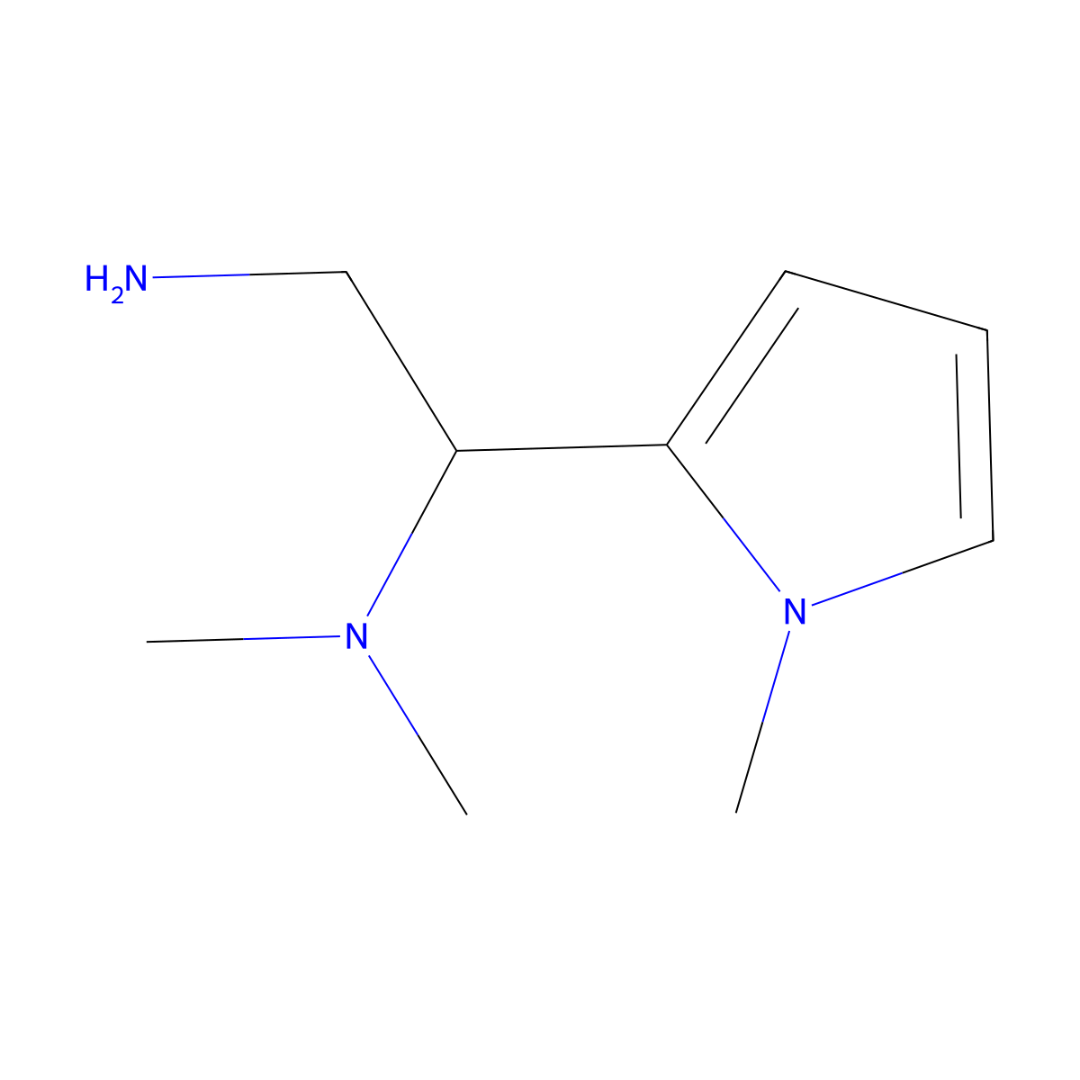 N~1~,N~1~-dimethyl-1-(1-methyl-1H-pyrrol-2-yl)ethane-1,2-diamine molecular structure, CAS 1092302-01-6